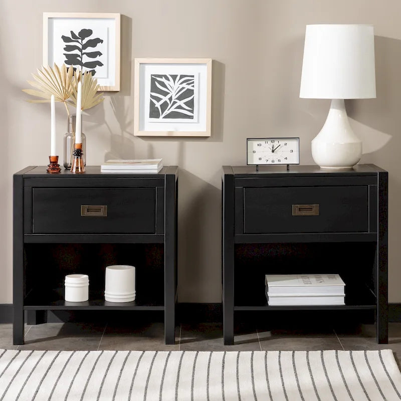 Middlebrook Solid Wood Modern 1-Drawer Nightstands, Set of 2