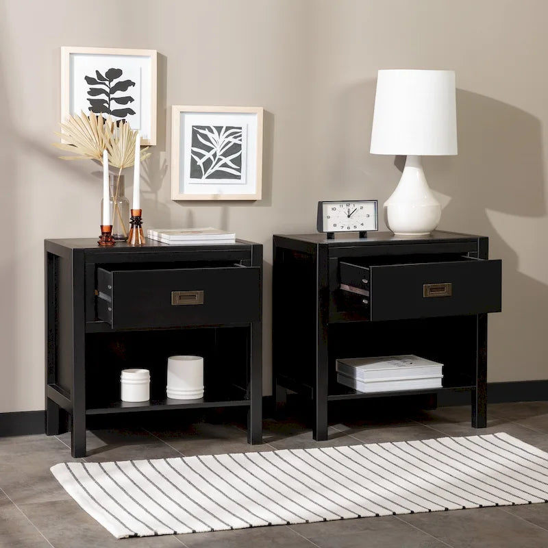 Middlebrook Solid Wood Modern 1-Drawer Nightstands, Set of 2