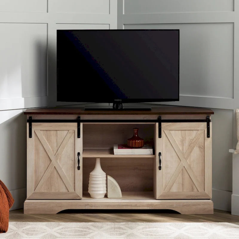 Middlebrook 52-inch Sliding Barn Door Corner TV Stand