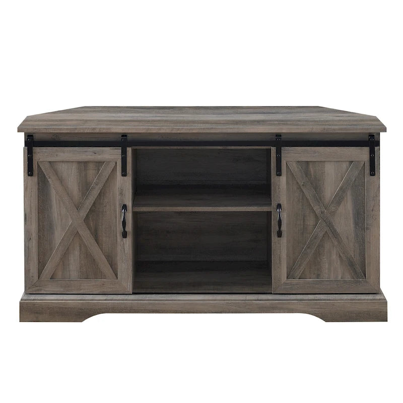 Middlebrook 52-inch Sliding Barn Door Corner TV Stand