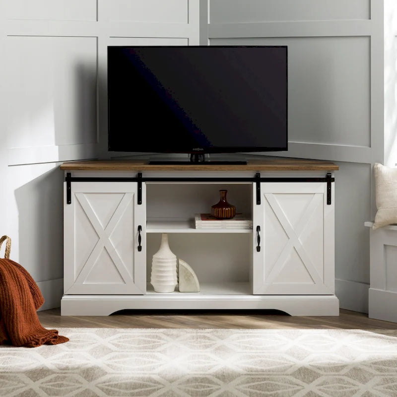 Middlebrook 52-inch Sliding Barn Door Corner TV Stand