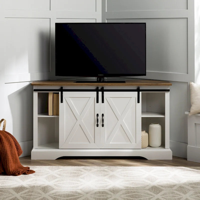 Middlebrook 52-inch Sliding Barn Door Corner TV Stand