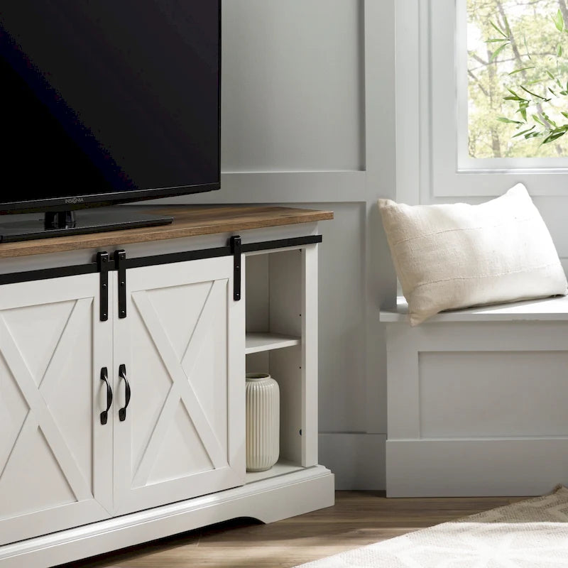 Middlebrook 52-inch Sliding Barn Door Corner TV Stand
