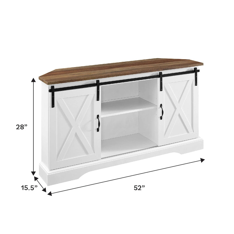 Middlebrook 52-inch Sliding Barn Door Corner TV Stand