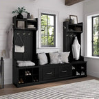 Woodland Hall Trees and Shoe Bench with Doors by Bush Furniture