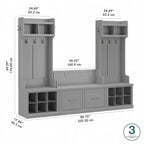 Woodland Hall Trees and Shoe Bench with Doors by Bush Furniture