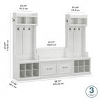 Woodland Hall Trees and Shoe Bench with Doors by Bush Furniture