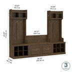 Woodland Hall Trees and Shoe Bench with Doors by Bush Furniture