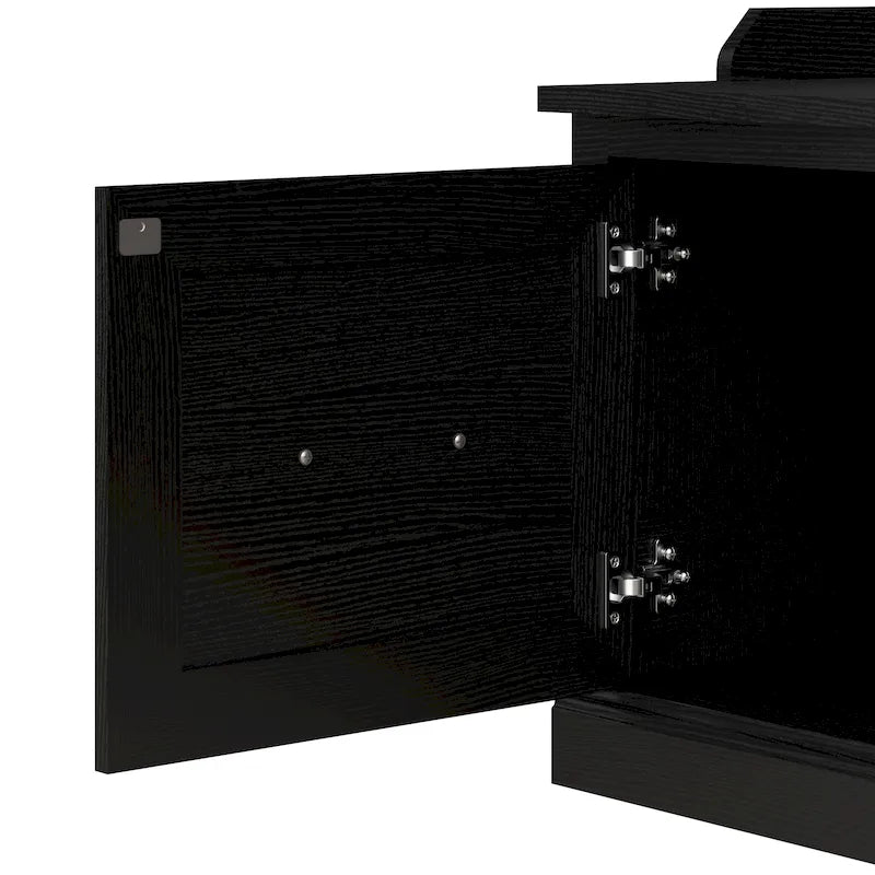 Woodland Hall Trees and Shoe Bench with Doors by Bush Furniture