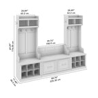 Woodland Hall Trees and Shoe Bench with Doors by Bush Furniture
