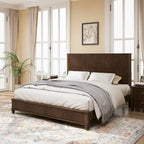 GDFStudio - Harrison Sturdy Solid Wood Bed Frame with Tall Headboard for Elegant Bedrooms
