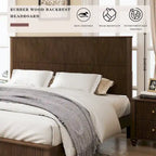GDFStudio - Harrison Sturdy Solid Wood Bed Frame with Tall Headboard for Elegant Bedrooms