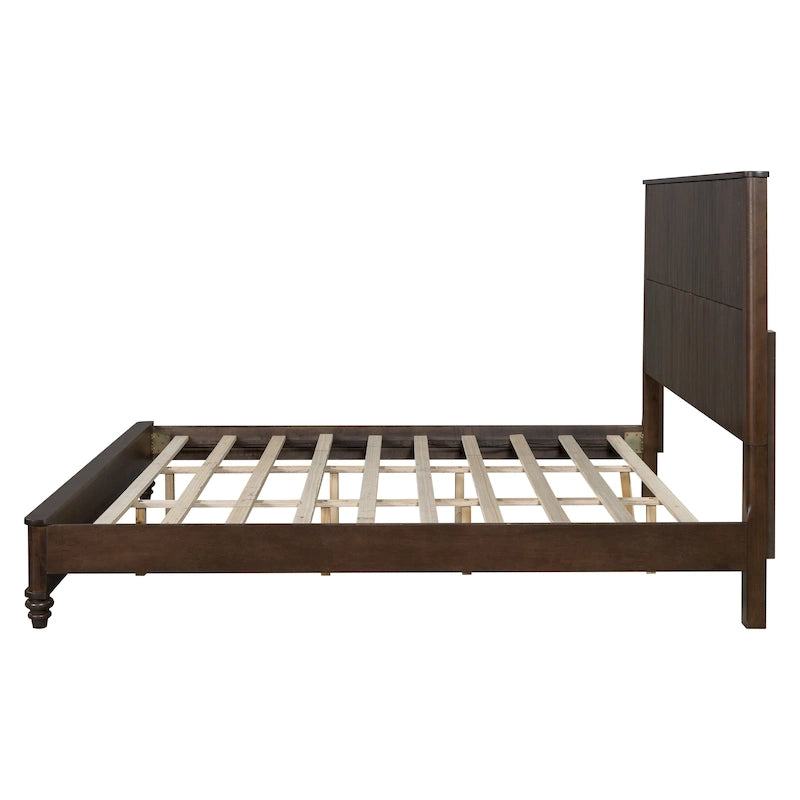 GDFStudio - Harrison Sturdy Solid Wood Bed Frame with Tall Headboard for Elegant Bedrooms