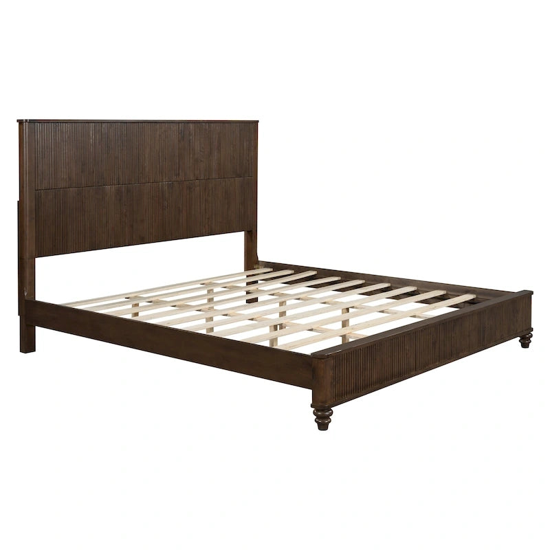 GDFStudio - Harrison Sturdy Solid Wood Bed Frame with Tall Headboard for Elegant Bedrooms
