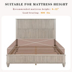 GDFStudio - Harrison Sturdy Solid Wood Bed Frame with Tall Headboard for Elegant Bedrooms