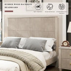 GDFStudio - Harrison Sturdy Solid Wood Bed Frame with Tall Headboard for Elegant Bedrooms