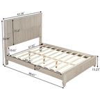 GDFStudio - Harrison Sturdy Solid Wood Bed Frame with Tall Headboard for Elegant Bedrooms