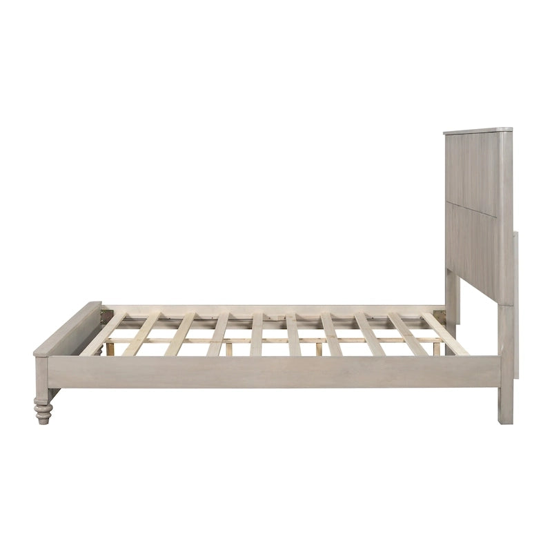 GDFStudio - Harrison Sturdy Solid Wood Bed Frame with Tall Headboard for Elegant Bedrooms