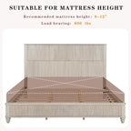 GDFStudio - Harrison Sturdy Solid Wood Bed Frame with Tall Headboard for Elegant Bedrooms