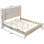 GDFStudio - Harrison Sturdy Solid Wood Bed Frame with Tall Headboard for Elegant Bedrooms