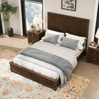 GDFStudio - Harrison Sturdy Solid Wood Bed Frame with Tall Headboard for Elegant Bedrooms