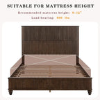 GDFStudio - Harrison Sturdy Solid Wood Bed Frame with Tall Headboard for Elegant Bedrooms