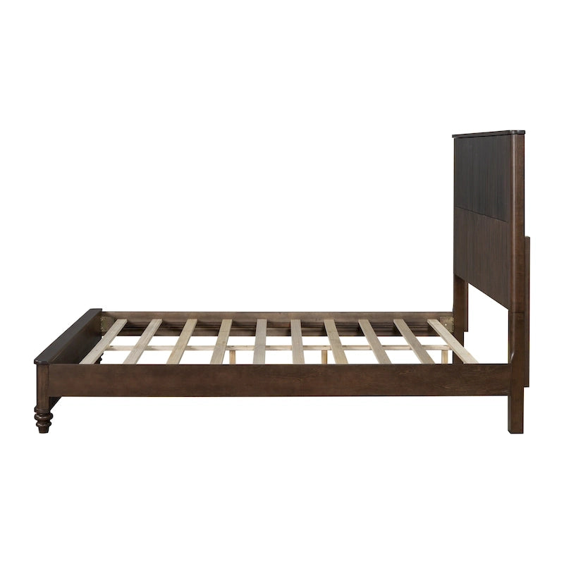 GDFStudio - Harrison Sturdy Solid Wood Bed Frame with Tall Headboard for Elegant Bedrooms