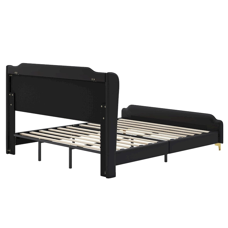 Uphou Modern Upholstered PU Leather Bed by Christopher Knight Home