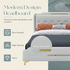 Uphou Modern Upholstered PU Leather Bed by Christopher Knight Home