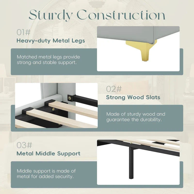 Uphou Modern Upholstered PU Leather Bed by Christopher Knight Home