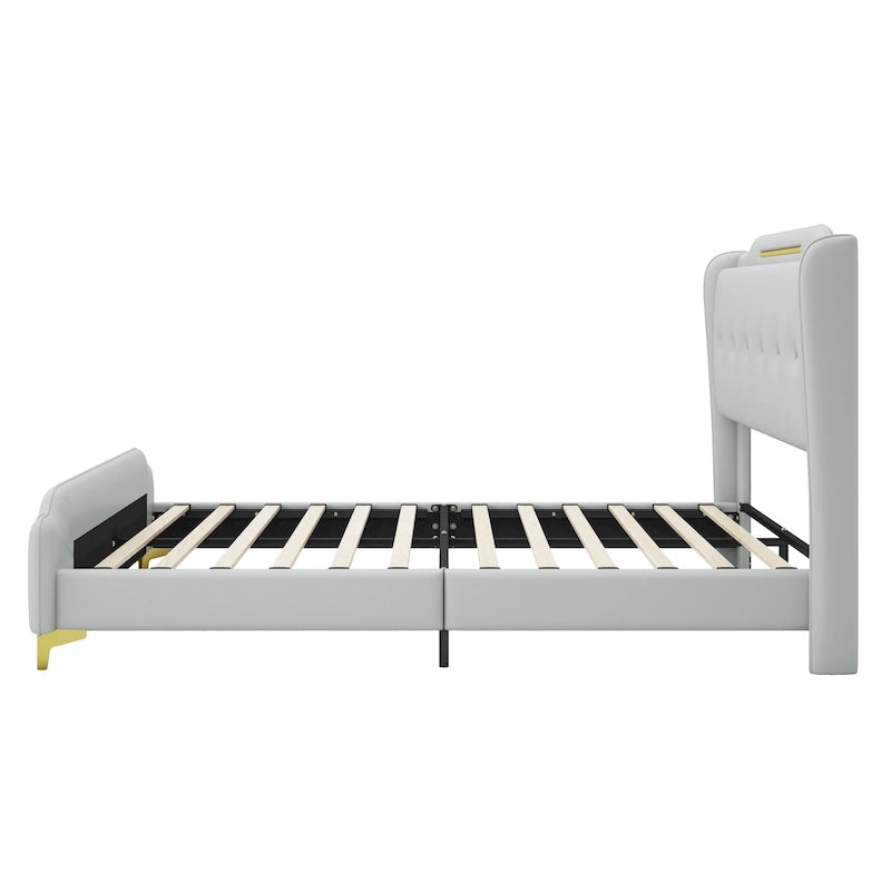 Uphou Modern Upholstered PU Leather Bed by Christopher Knight Home