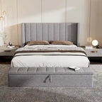 Christopher Knight Home - Queen Upholstered Platform Bed with Headboard and Storage