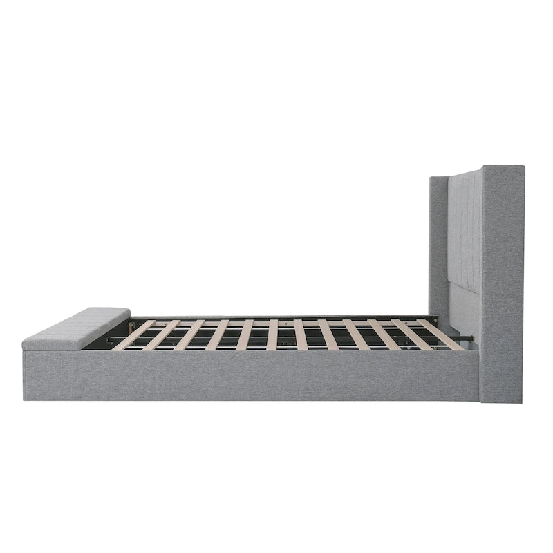 Christopher Knight Home - Queen Upholstered Platform Bed with Headboard and Storage