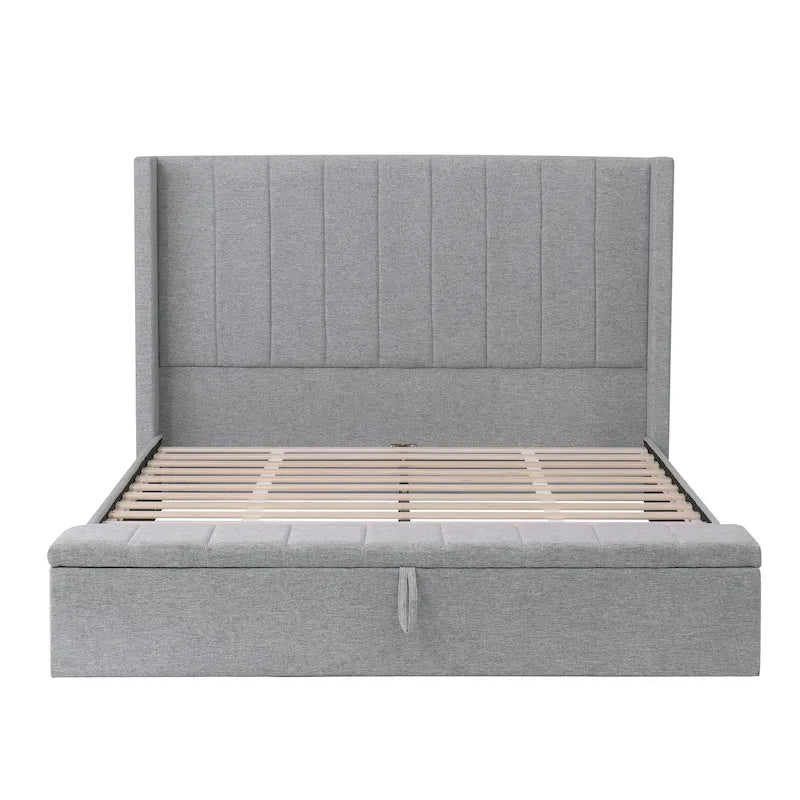 Christopher Knight Home - Queen Upholstered Platform Bed with Headboard and Storage