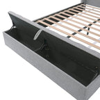 Christopher Knight Home - Queen Upholstered Platform Bed with Headboard and Storage