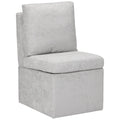 Stansberry Chenille Upholstered Dining Chair with Under Seat Storage and Caster Wheels