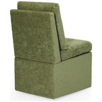 Stansberry Chenille Upholstered Dining Chair with Under Seat Storage and Caster Wheels