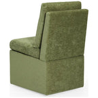 Stansberry Chenille Upholstered Dining Chair with Under Seat Storage and Caster Wheels