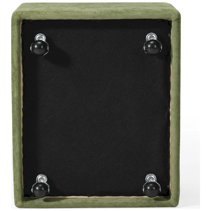 Stansberry Chenille Upholstered Dining Chair with Under Seat Storage and Caster Wheels