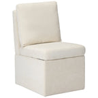 Stansberry Chenille Upholstered Dining Chair with Under Seat Storage and Caster Wheels