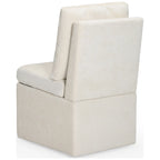 Stansberry Chenille Upholstered Dining Chair with Under Seat Storage and Caster Wheels