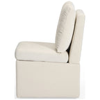 Stansberry Chenille Upholstered Dining Chair with Under Seat Storage and Caster Wheels