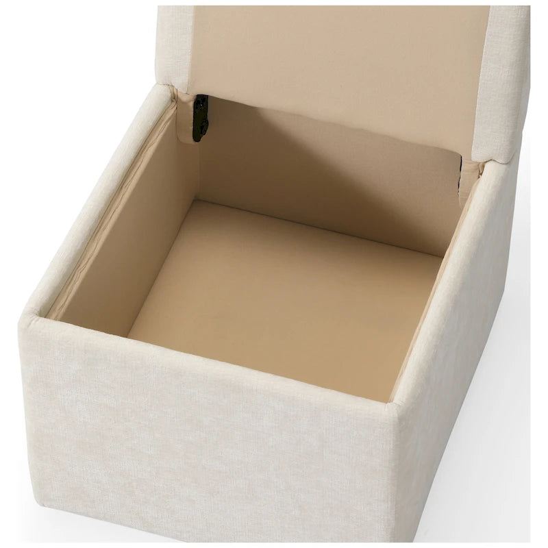 Stansberry Chenille Upholstered Dining Chair with Under Seat Storage and Caster Wheels