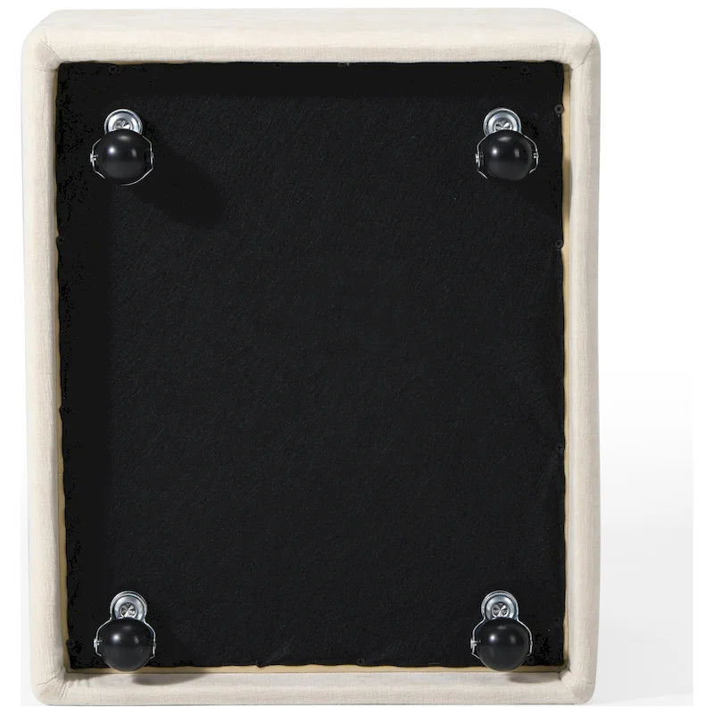 Stansberry Chenille Upholstered Dining Chair with Under Seat Storage and Caster Wheels