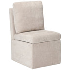 Stansberry Chenille Upholstered Dining Chair with Under Seat Storage and Caster Wheels