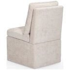 Stansberry Chenille Upholstered Dining Chair with Under Seat Storage and Caster Wheels