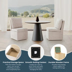 Stansberry Chenille Upholstered Dining Chair with Under Seat Storage and Caster Wheels