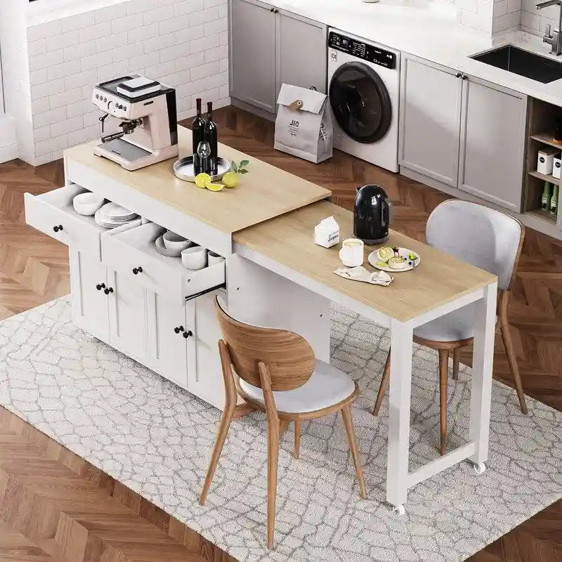 Abner Kitchen Island with Extendable Dining Table