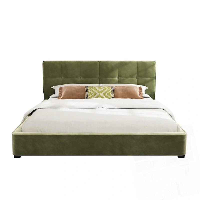 King Size Velvet Bed Frames Upholstered Platform Bed
