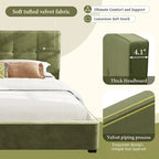 King Size Velvet Bed Frames Upholstered Platform Bed